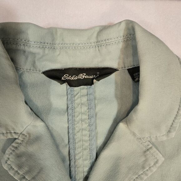 Eddie Bauer Blazer Jacket Womens 8P light green Corduroy 3 Button Notch Collar - Picture 2 of 6